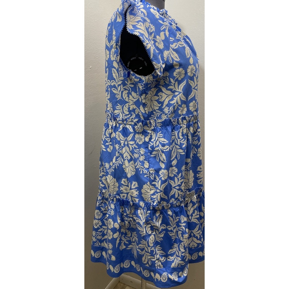 Eurosummer Coastal Blue Floral Dress XL 16-18 Resortwear Vacationwear - Picture 4 of 14